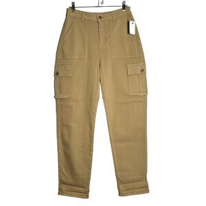 NWT MAVI JEANS High Rise Cargo Pants SIZE 27 Brown Tan Stretch Twill NEW